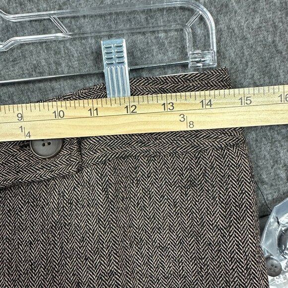 East 5th Womens 4 Brown Herringbone Secretly Slender Slim Fit Pants Office Wear - Picture 6 of 13